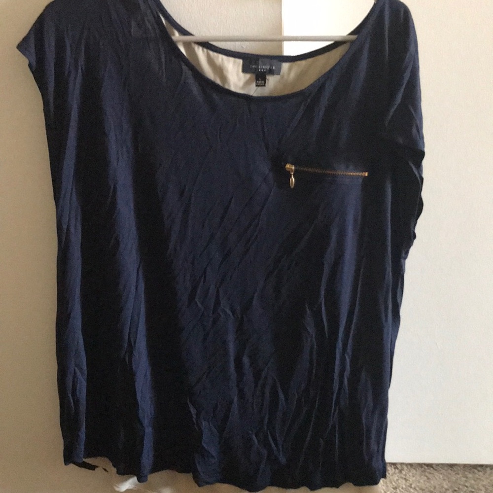 Cute blue zipper top -the limited